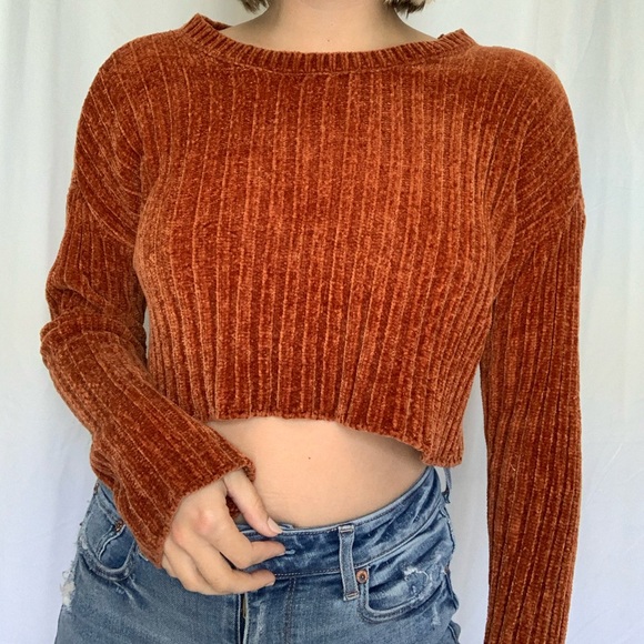 Orange cropped sweater - Picture 3 of 4